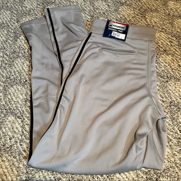 Champro Pants Mens Medium Gray Baseball Pants With Black Pinstripe